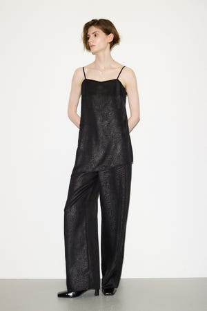 【THROW】WRINKLE SATIN オールインワン