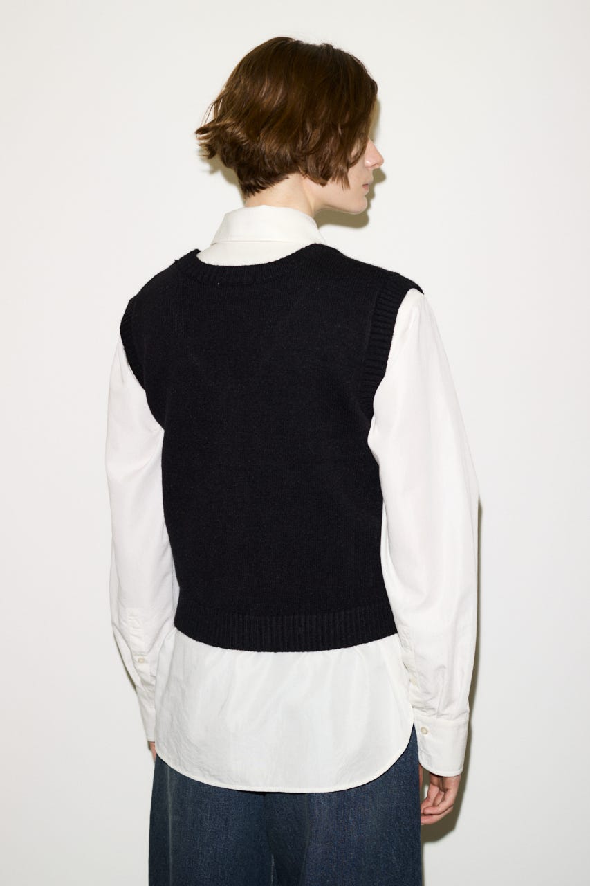【THROW】2WAY BUTTON KNIT ベスト BLK FREE
