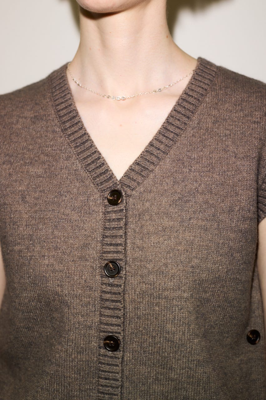 【THROW】2WAY BUTTON KNIT ベスト GREIGE FREE