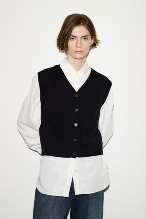 【THROW】2WAY BUTTON KNIT ベスト