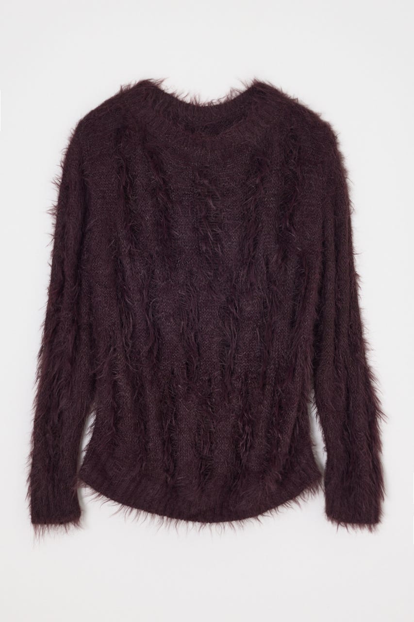 【AW PRE ORDER 第2弾】【THROW】SHAGGY YARN B／N LOOSE ニット BRN FREE