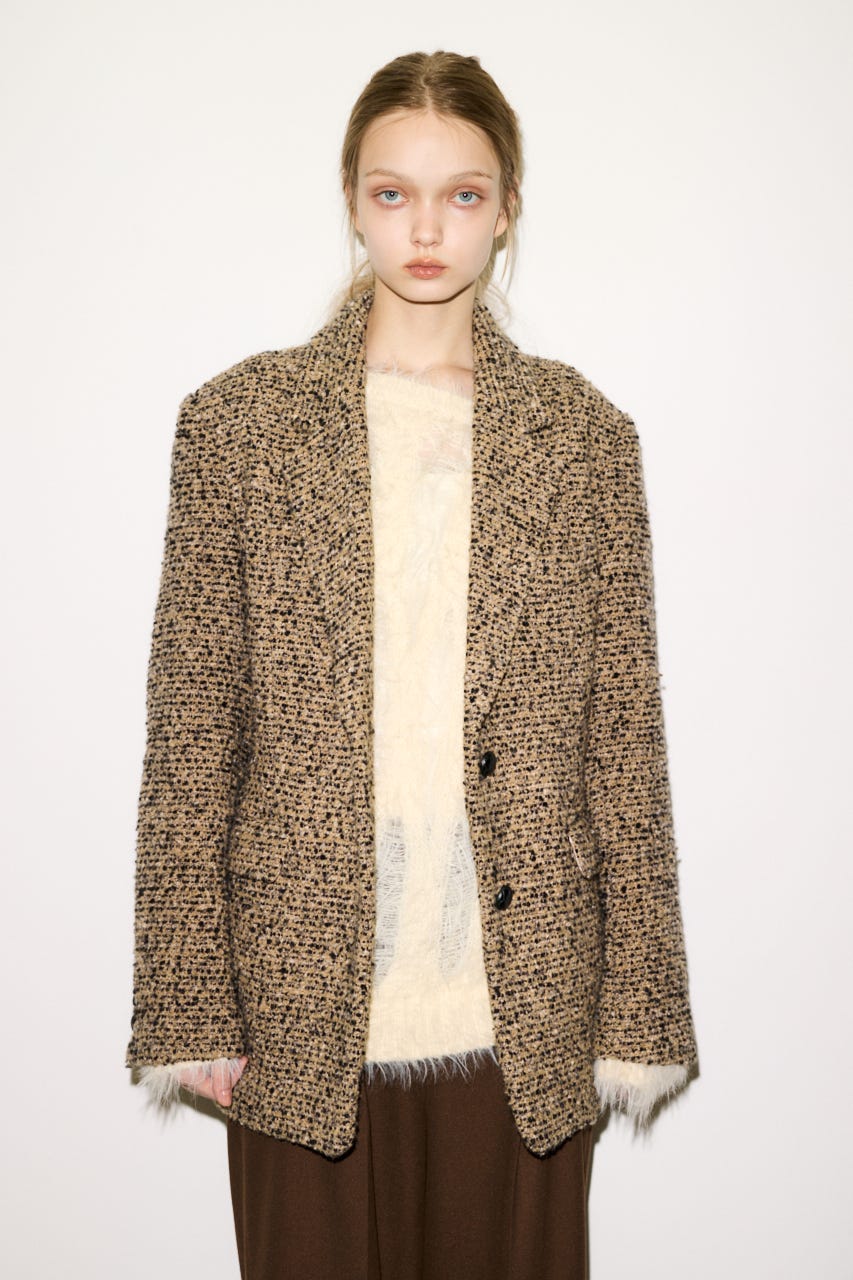 【THROW】SHAGGY YARN B／N LOOSE ニット IVOY FREE