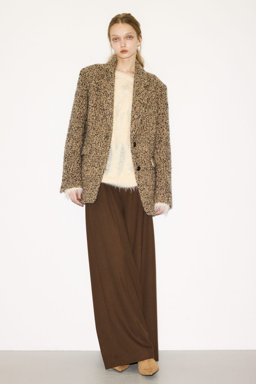 【THROW】SHAGGY YARN B／N LOOSE ニット IVOY FREE