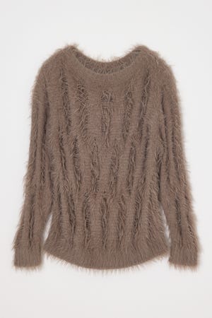 【AW PRE ORDER 第2弾】【THROW】SHAGGY YARN B／N LOOSE ニット