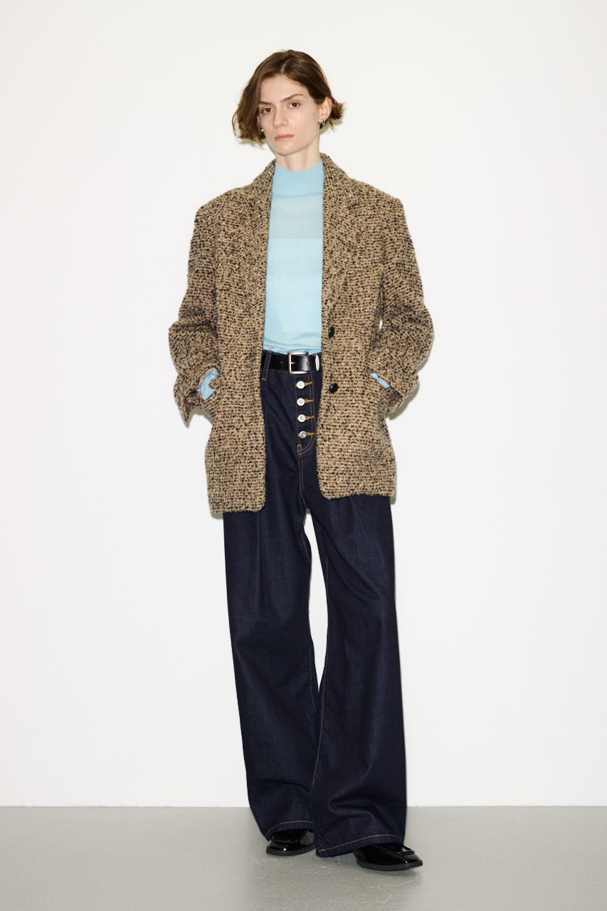 【AW PRE ORDER 第2弾】【THROW】WOOL BLEND HG H／N トップス L/BLU FREE