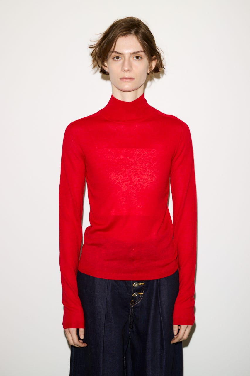 【AW PRE ORDER 第2弾】【THROW】WOOL BLEND HG H／N トップス RED FREE
