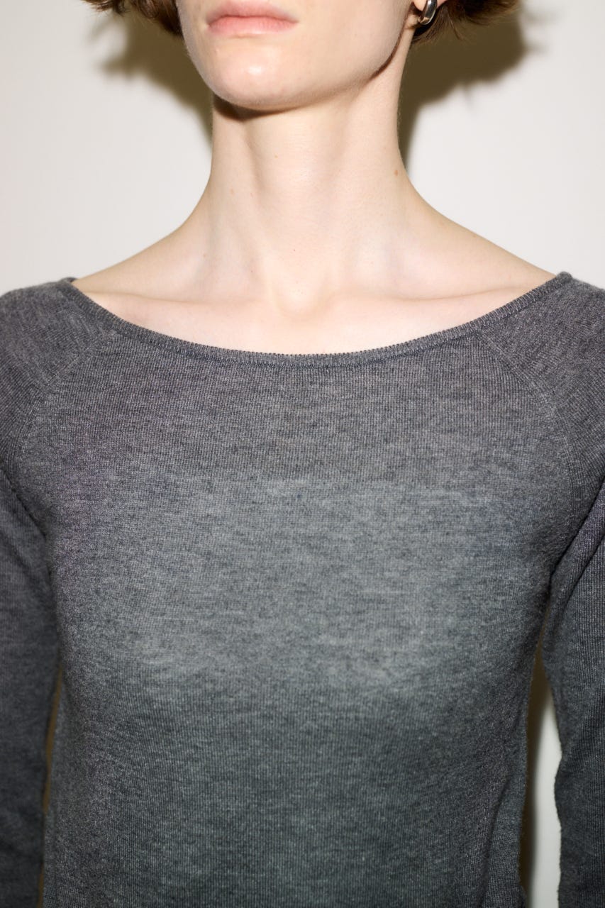 【AW PRE ORDER 第2弾】【THROW】WOOL BLEND HG B／N トップス T.GRY FREE