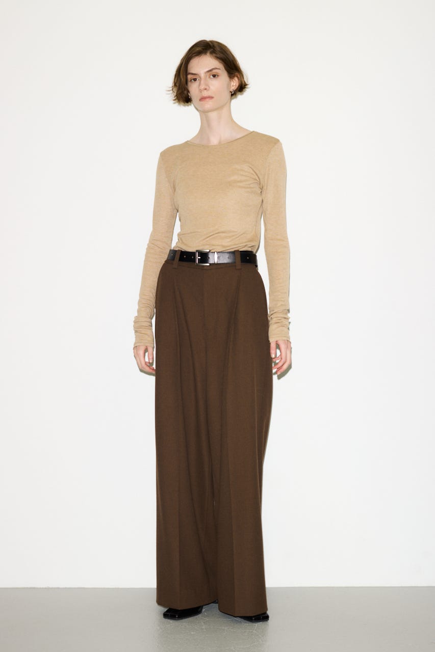 【THROW】SHEER FINE FIT C/N トップス BEG FREE