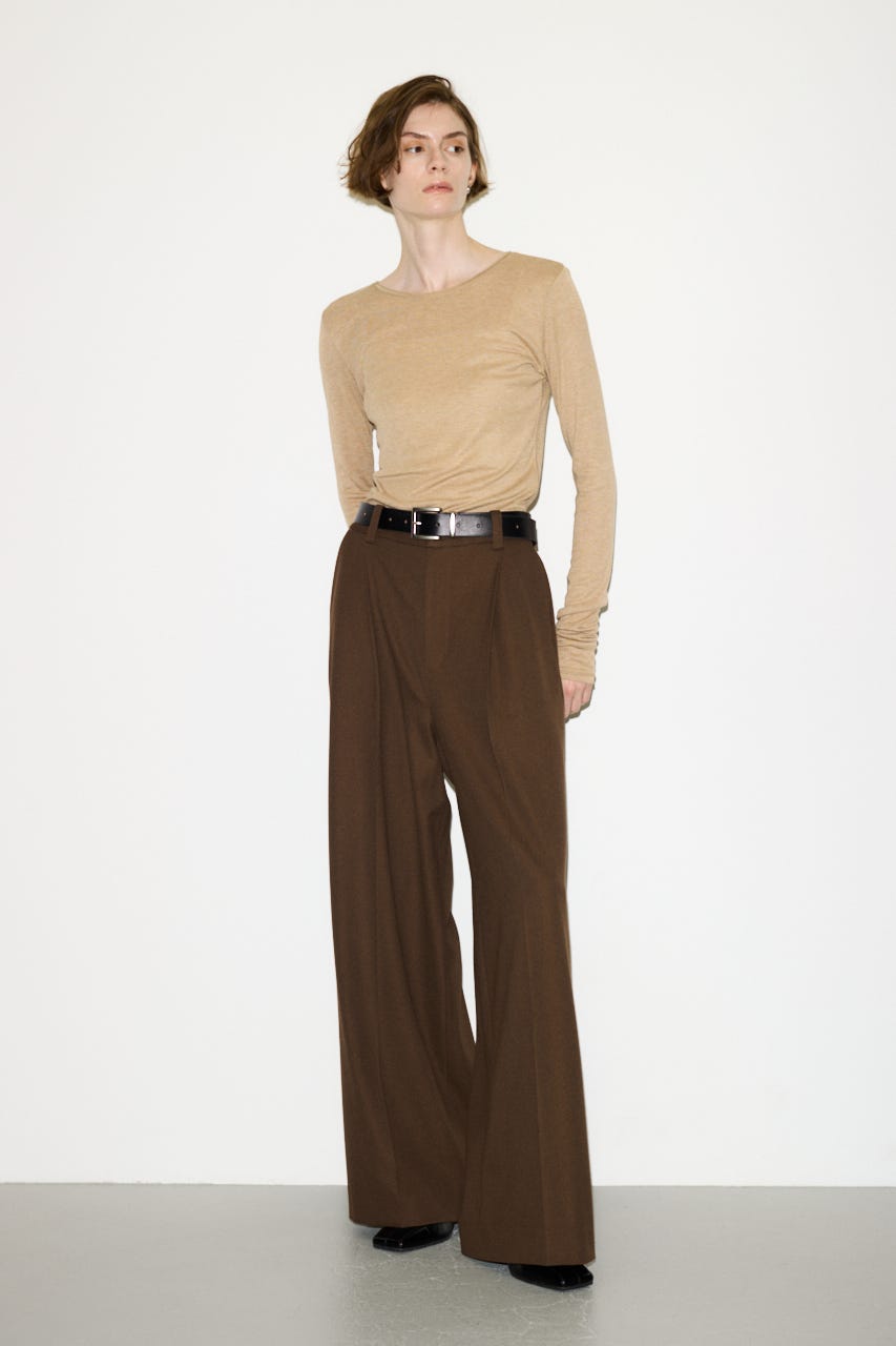 【THROW】SHEER FINE FIT C/N トップス BEG FREE