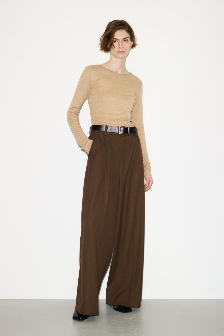 【THROW】SHEER FINE FIT C/N トップス BEG FREE