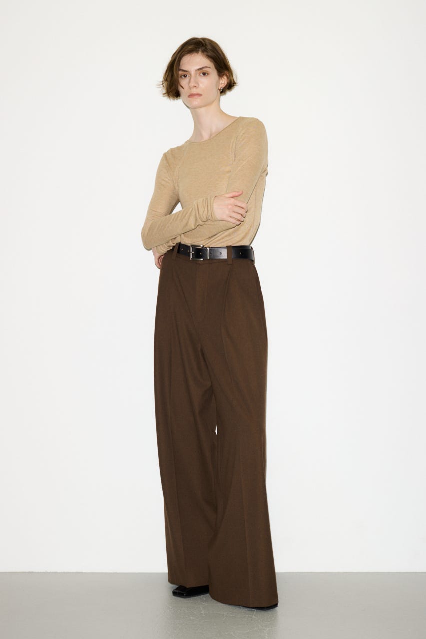 【THROW】SHEER FINE FIT C/N トップス BEG FREE