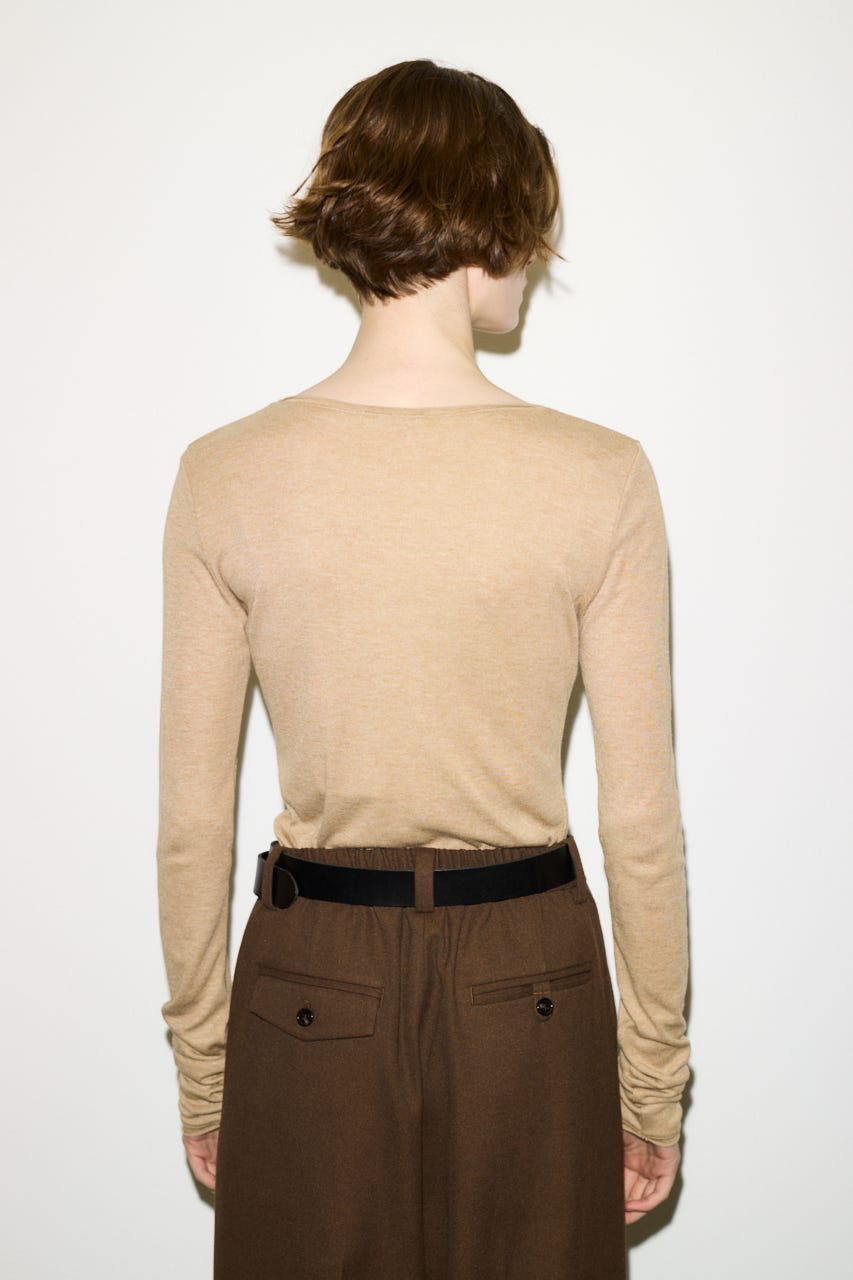 【THROW】SHEER FINE FIT C/N トップス BEG FREE