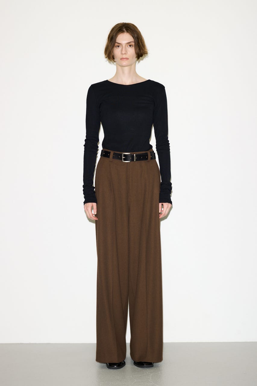 【THROW】SHEER FINE FIT C/N トップス BLK FREE