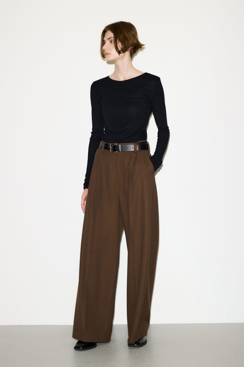 【THROW】SHEER FINE FIT C/N トップス BLK FREE