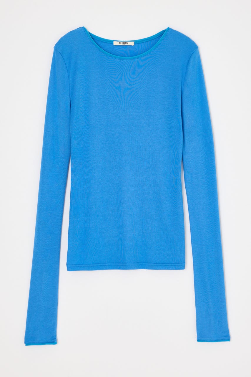【THROW】SHEER FINE FIT C/N トップス BLU FREE