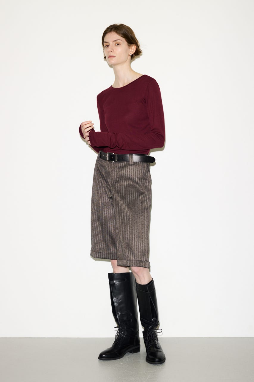 【THROW】SHEER FINE FIT C/N トップス D/RED FREE