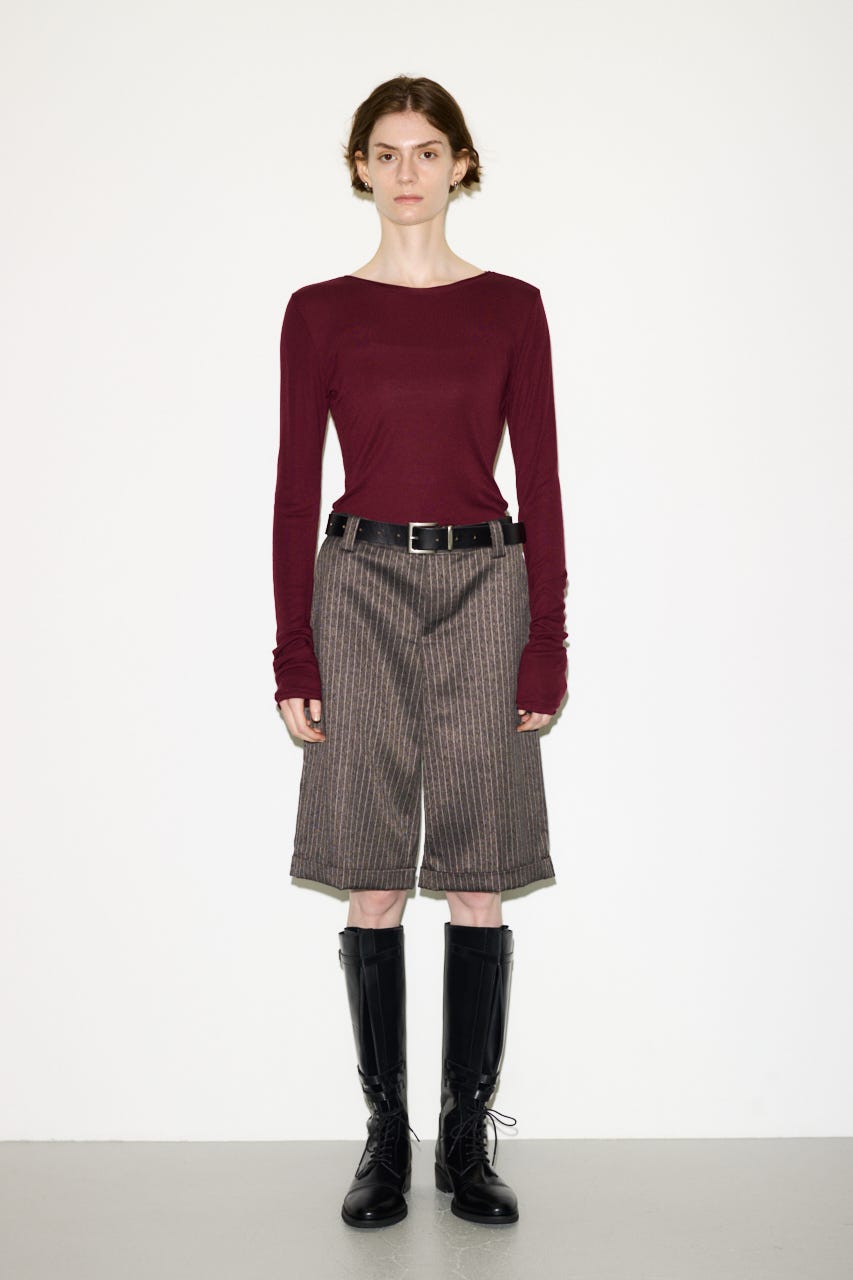 【THROW】SHEER FINE FIT C/N トップス D/RED FREE