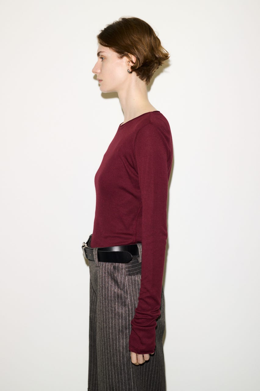 【THROW】SHEER FINE FIT C/N トップス D/RED FREE