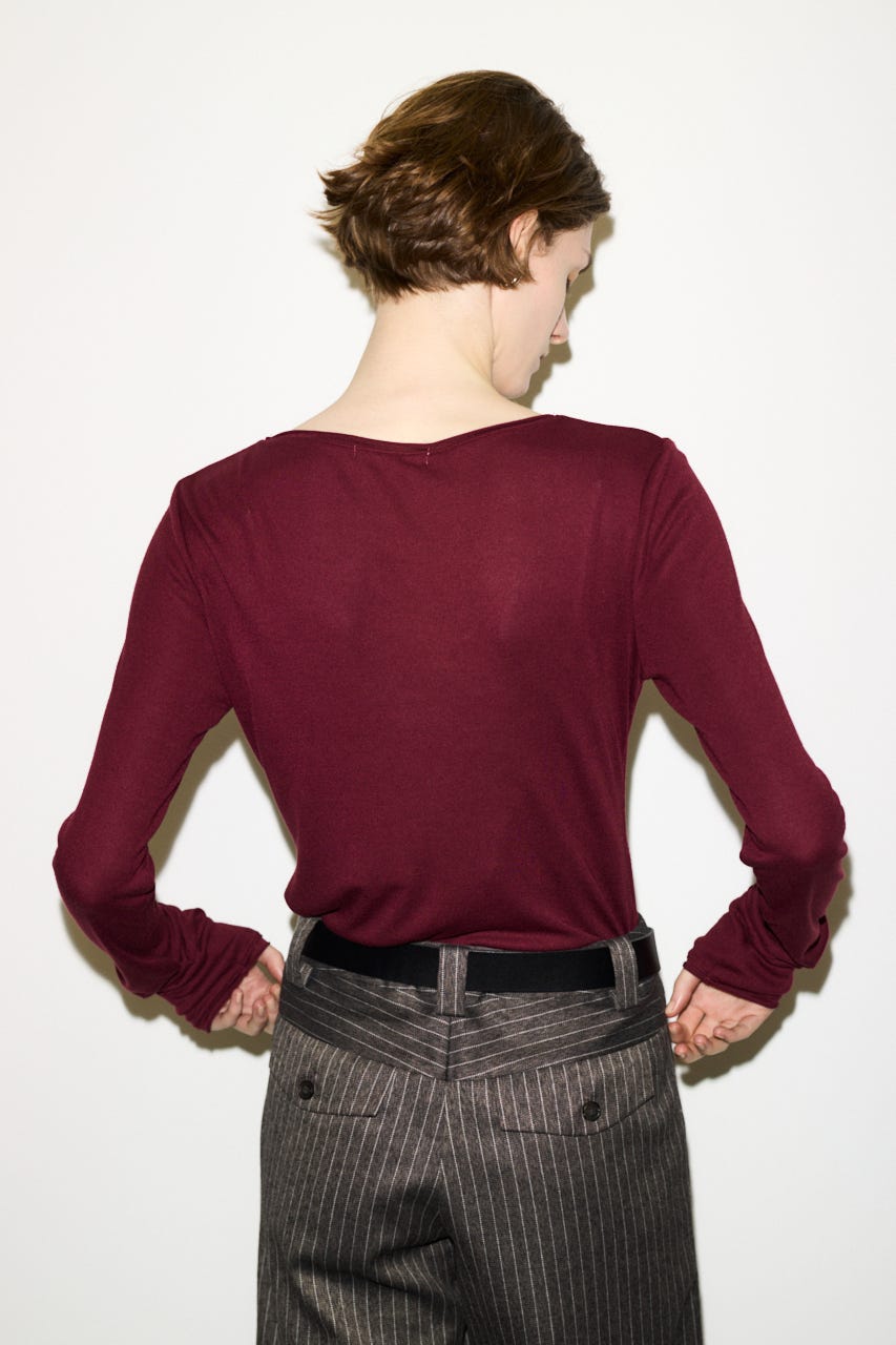 【THROW】SHEER FINE FIT C/N トップス D/RED FREE