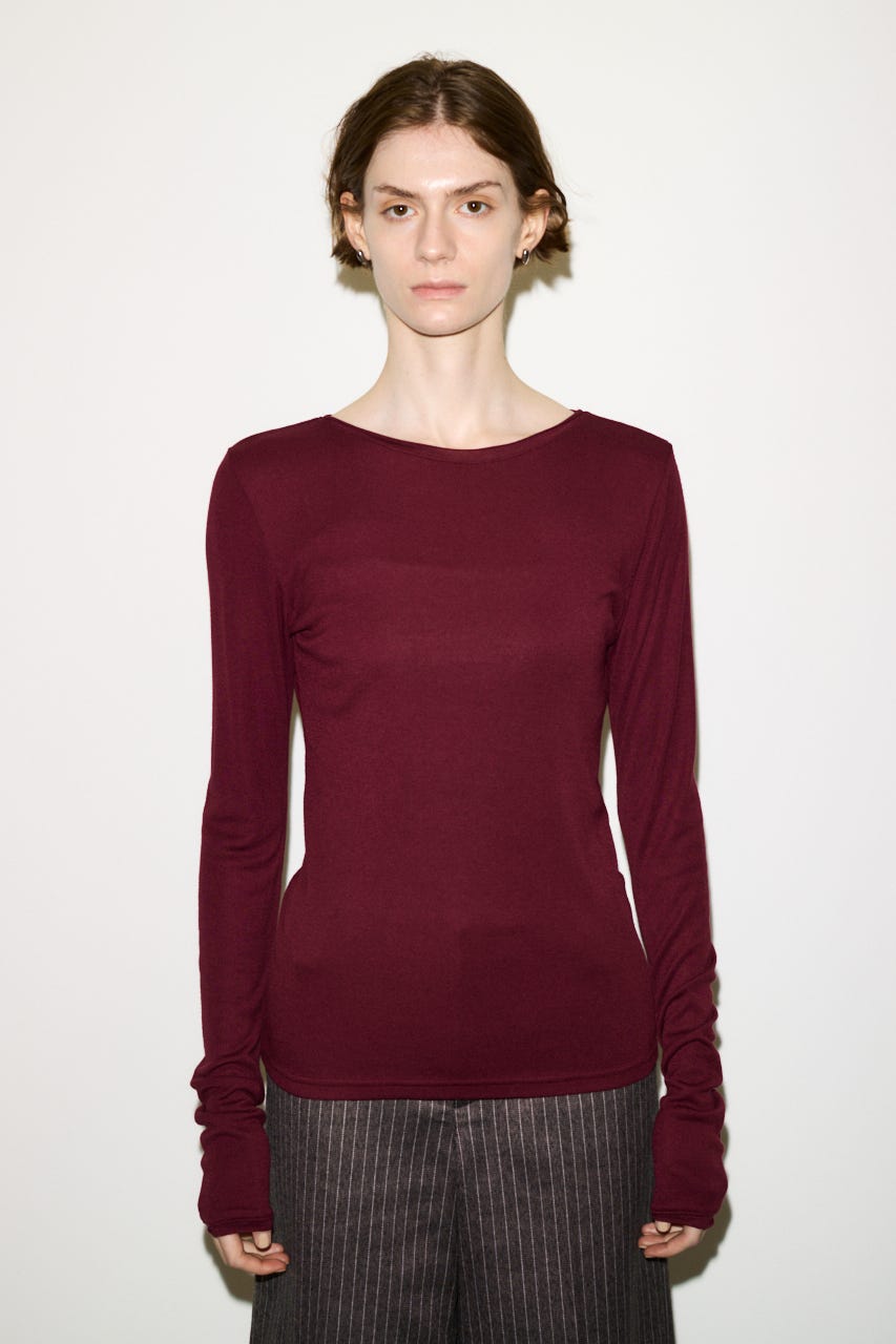 【THROW】SHEER FINE FIT C/N トップス D/RED FREE