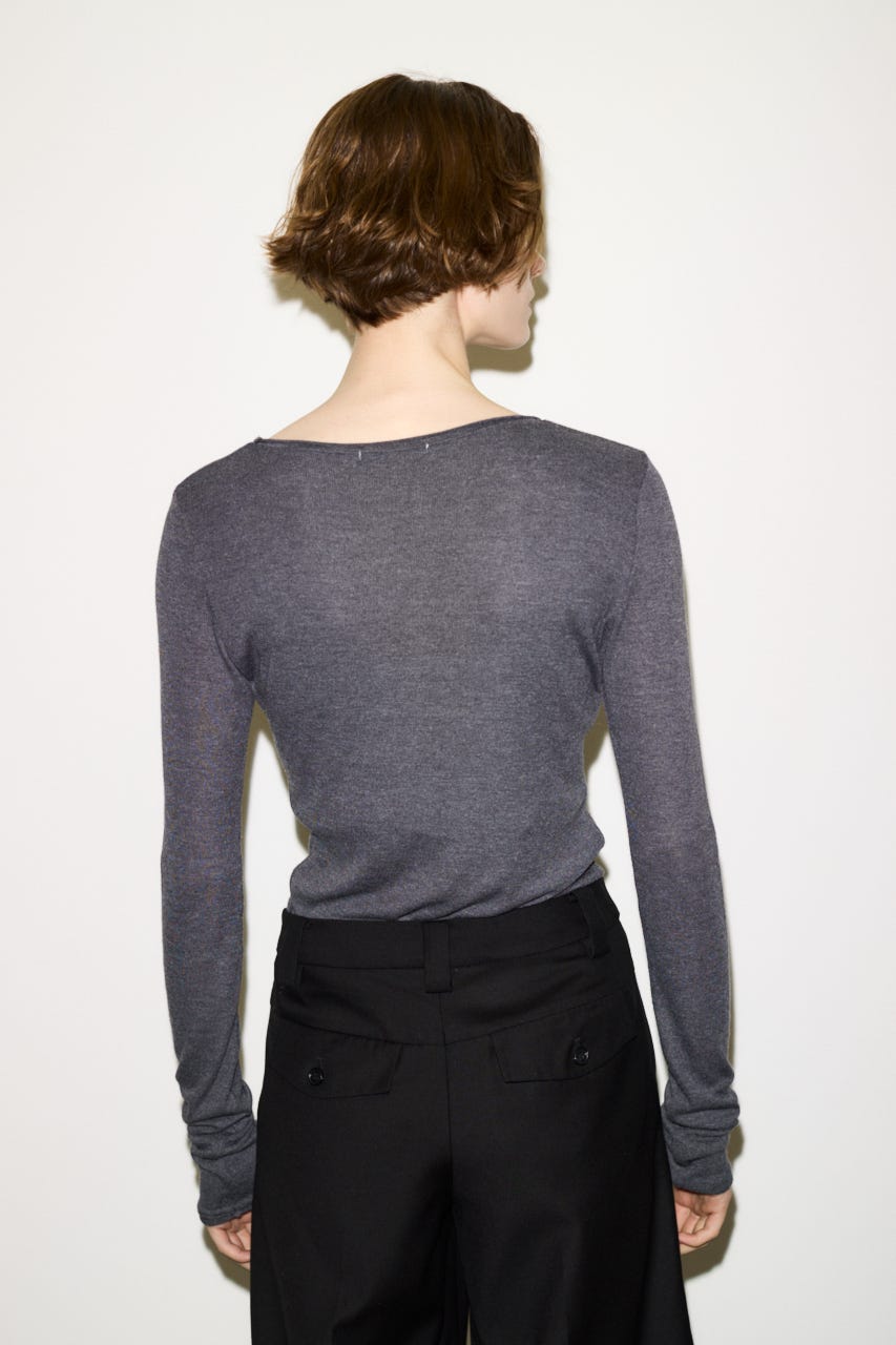 【THROW】SHEER FINE FIT C/N トップス T.GRY FREE