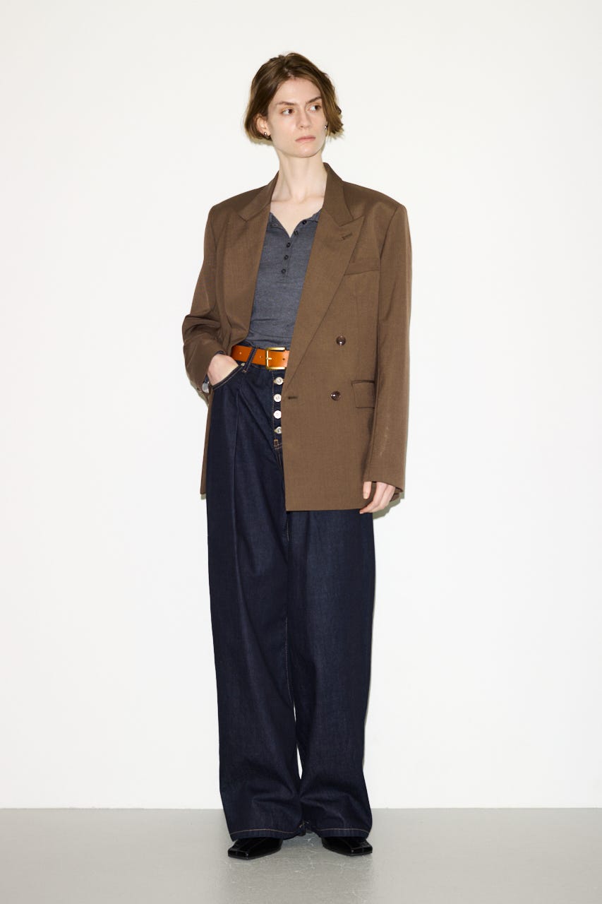 【THROW】SHEER FINE FIT HENLEY トップス T.GRY FREE