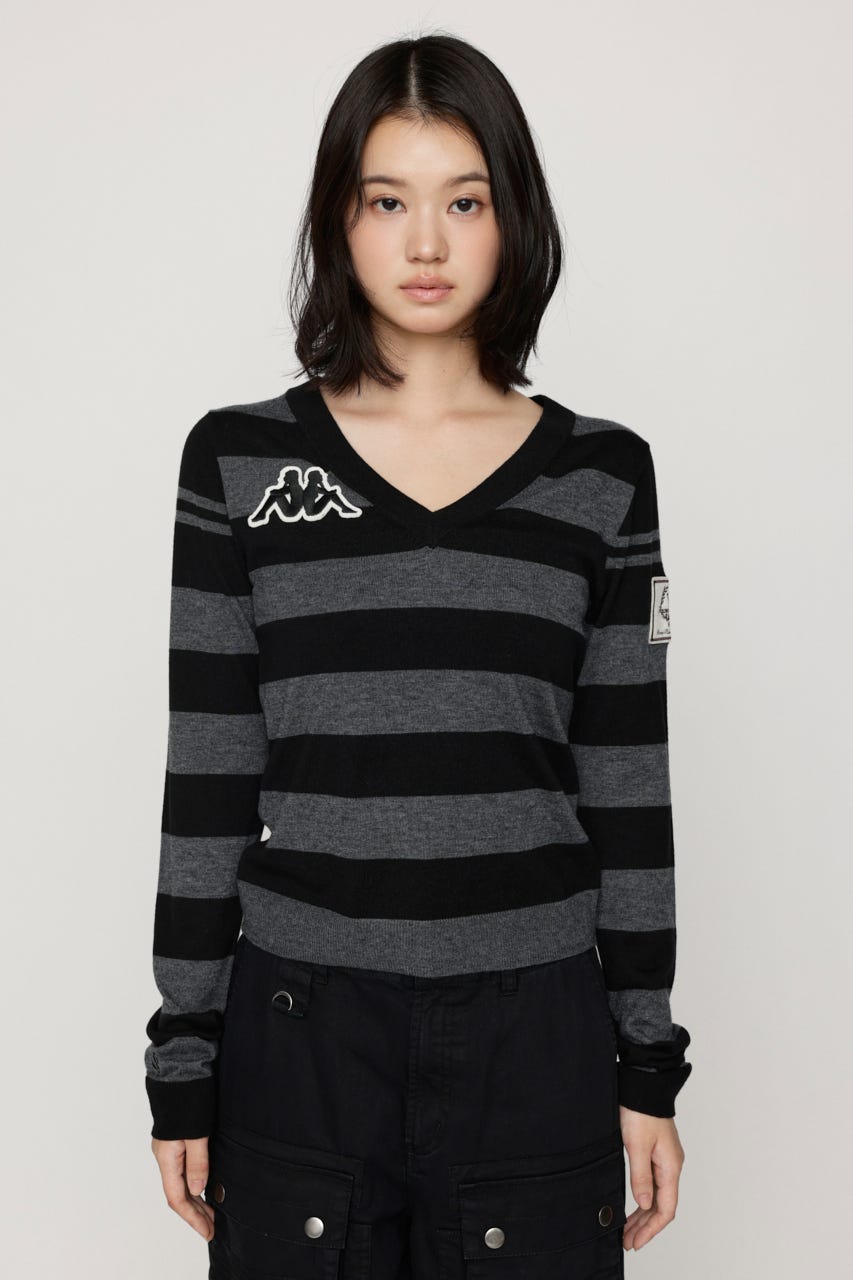 KAPPA x SLY V NECK トップス M/BLK FREE