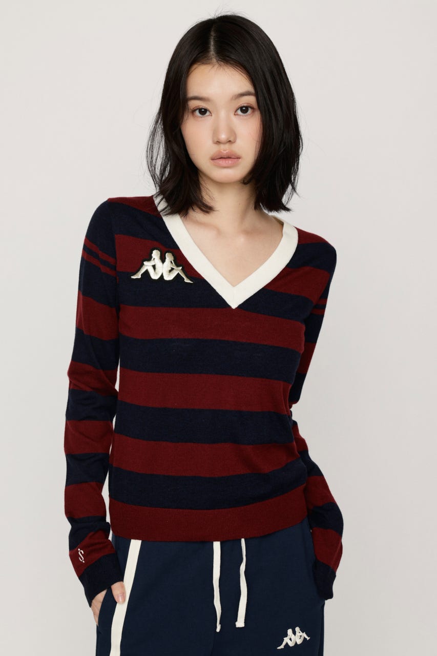 KAPPA x SLY V NECK トップス M/NVY FREE