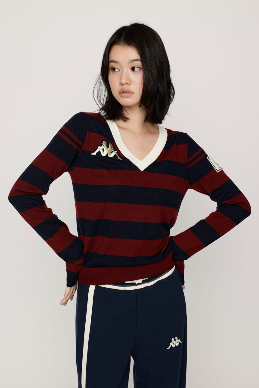 KAPPA x SLY V NECK トップス M/NVY FREE