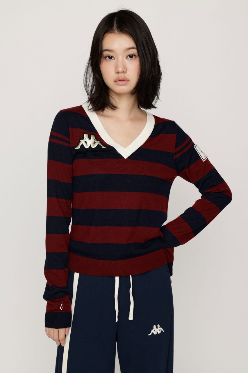 KAPPA x SLY V NECK トップス M/NVY FREE