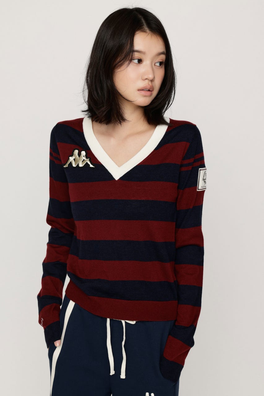 KAPPA x SLY V NECK トップス M/NVY FREE