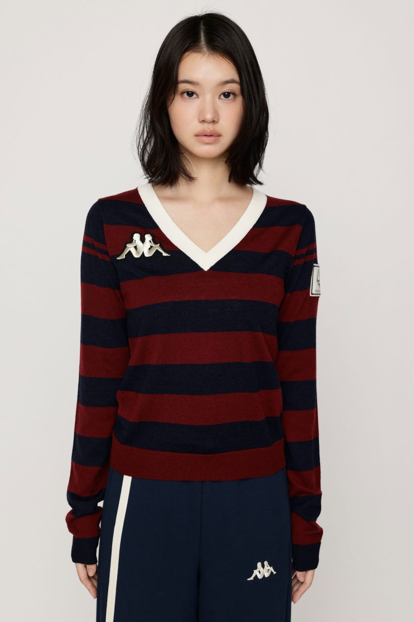 KAPPA x SLY V NECK トップス M/NVY FREE