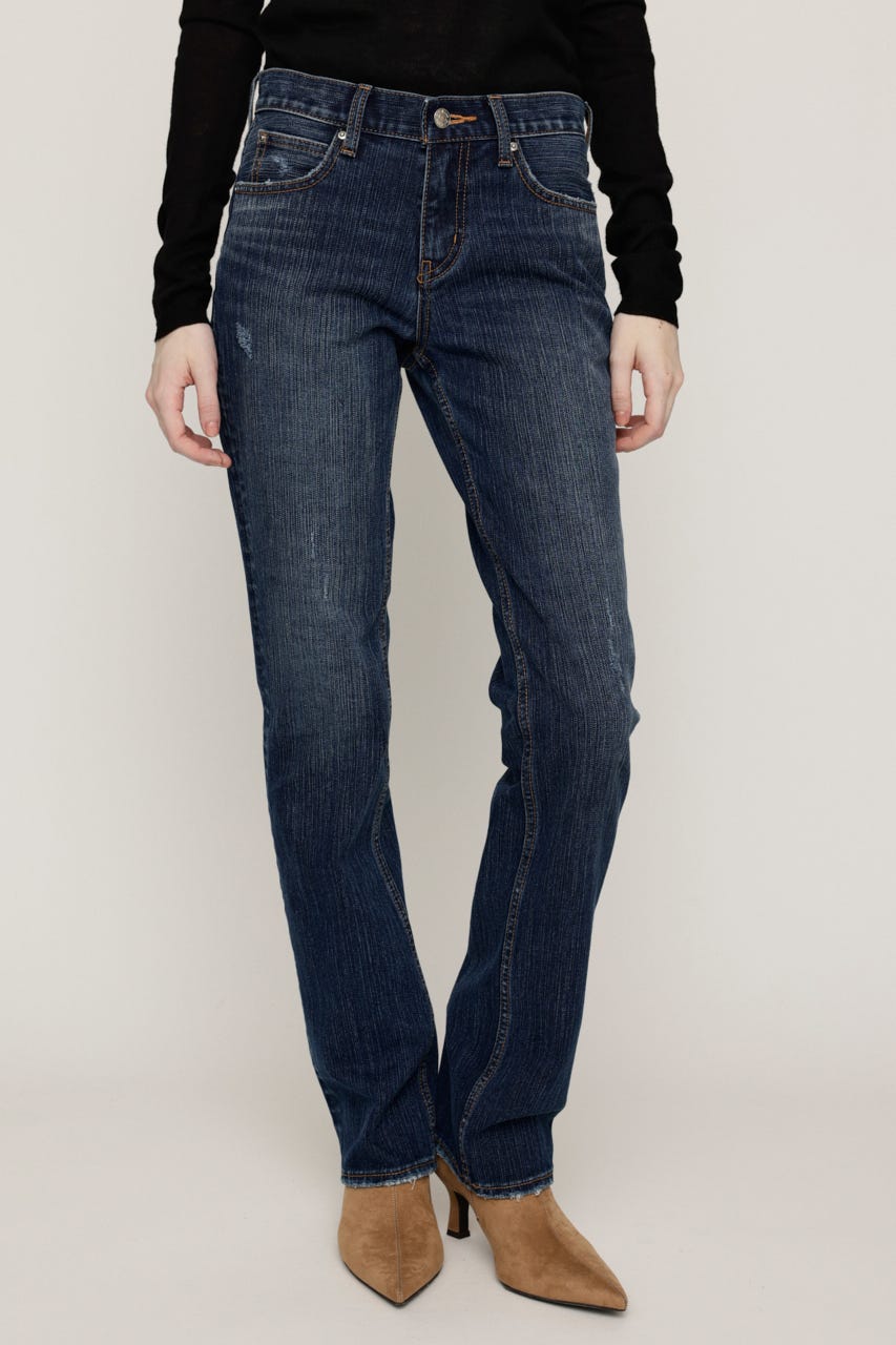 L／W STRETCH SLIM SEMI FLARE パンツ BLU 1