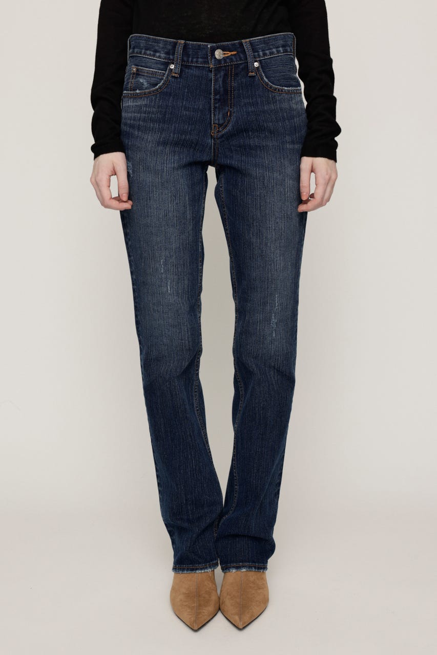L／W STRETCH SLIM SEMI FLARE パンツ BLU 1