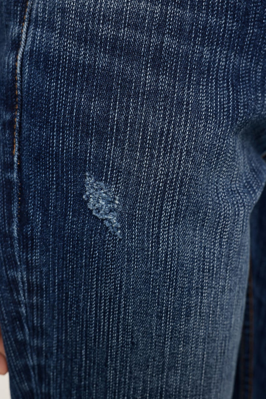 L／W STRETCH SLIM SEMI FLARE パンツ BLU 1