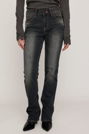 L／W STRETCH SLIM SEMI FLARE パンツ