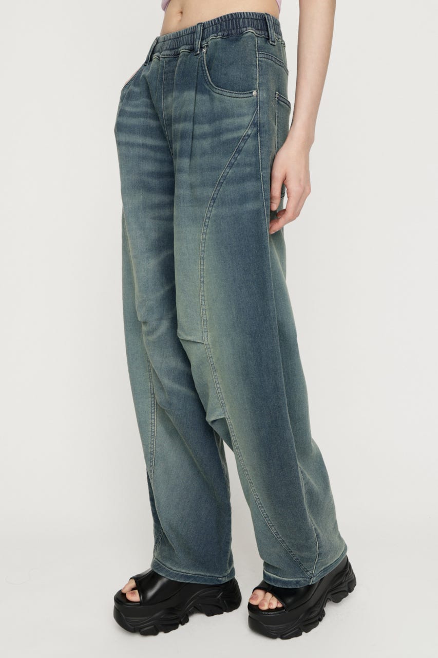 BARRELLEG DENIM LIKE SW パンツ BLU 1