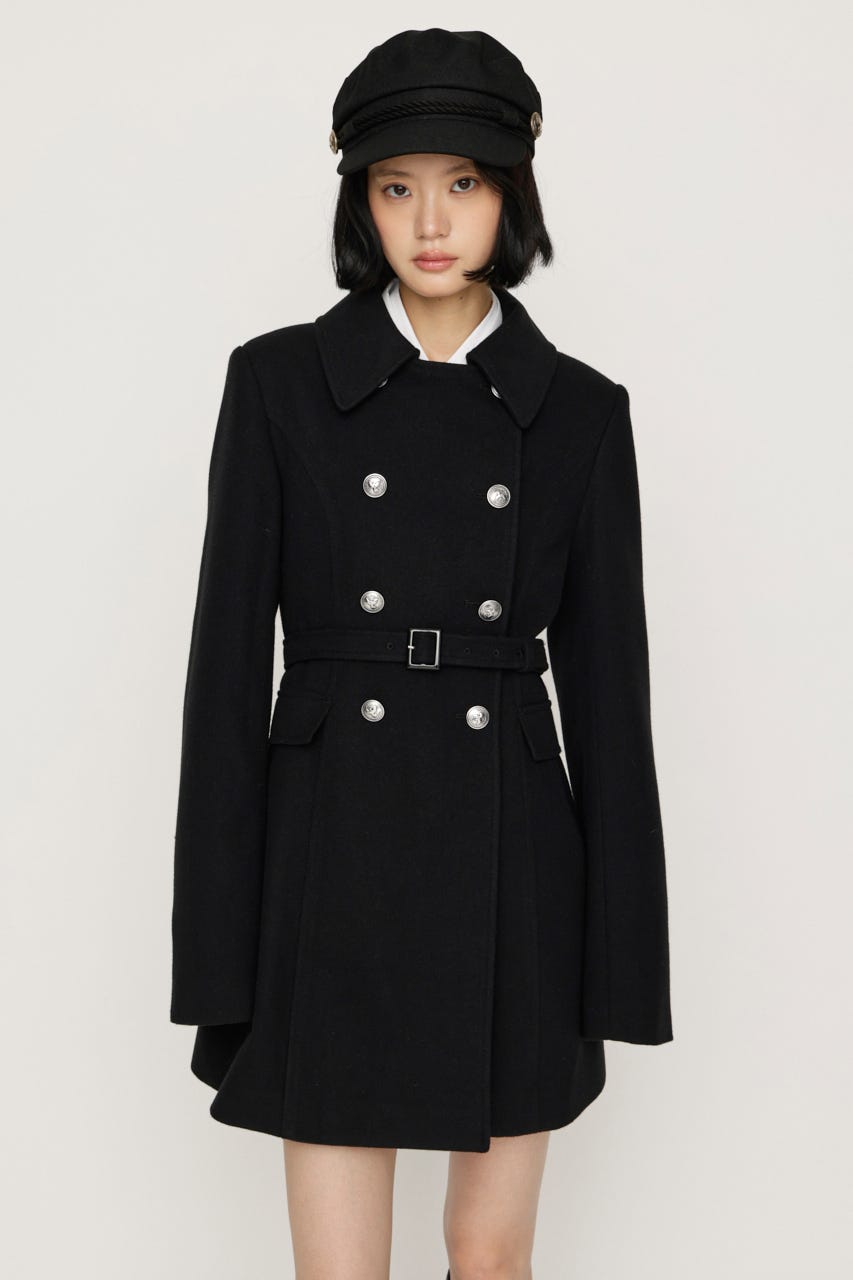【AW PRE ORDER 第2弾】DOUBLE BUTTON FUR MIDI コート BLK FREE