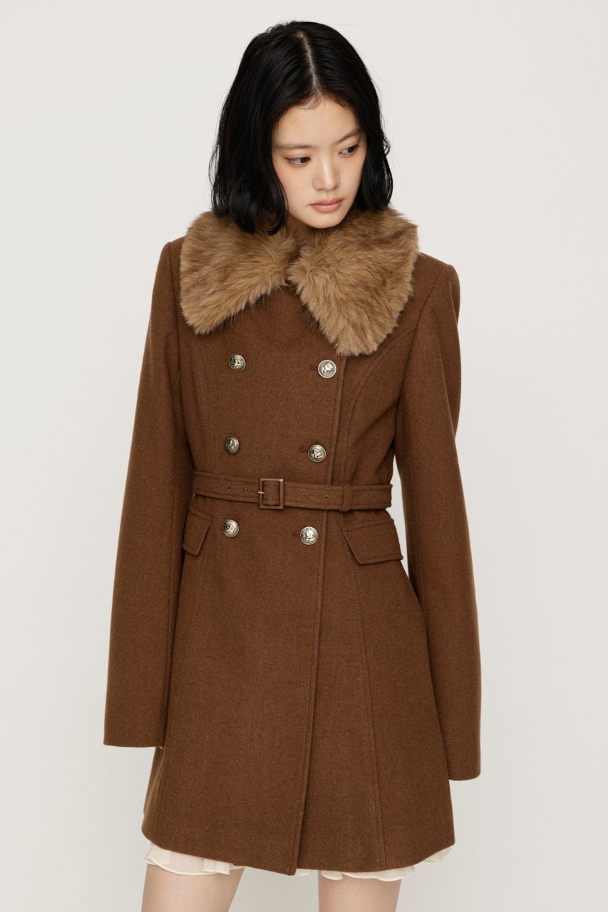 【AW PRE ORDER 第2弾】DOUBLE BUTTON FUR MIDI コート CAM FREE