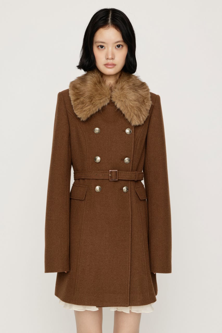 【AW PRE ORDER 第2弾】DOUBLE BUTTON FUR MIDI コート CAM FREE