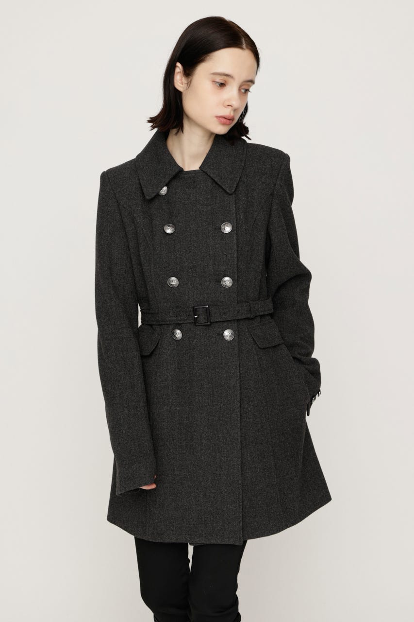【AW PRE ORDER 第2弾】DOUBLE BUTTON FUR MIDI コート T.GRY FREE