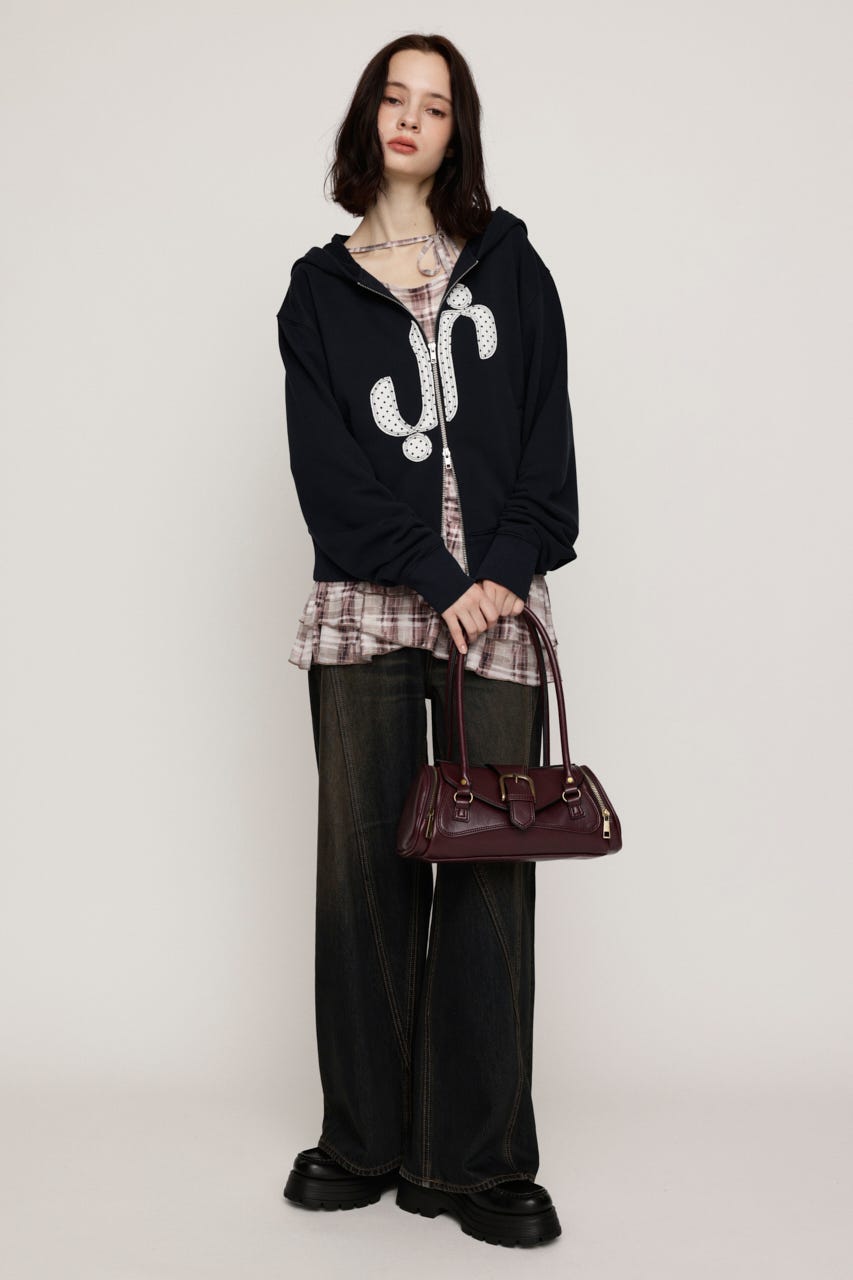 SHEER CHECK FRILL チュニック M/BRN FREE