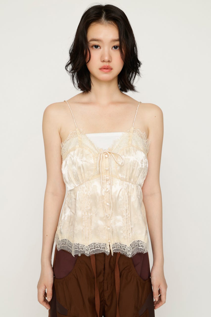 JQ SATIN LACE CAMI トップス IVOY FREE