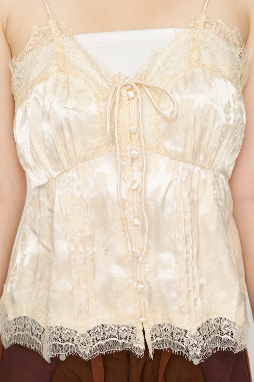 JQ SATIN LACE CAMI トップス IVOY FREE