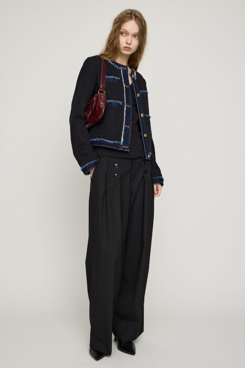 DOUBLE TUCK MARINE パンツ M/BLK 1