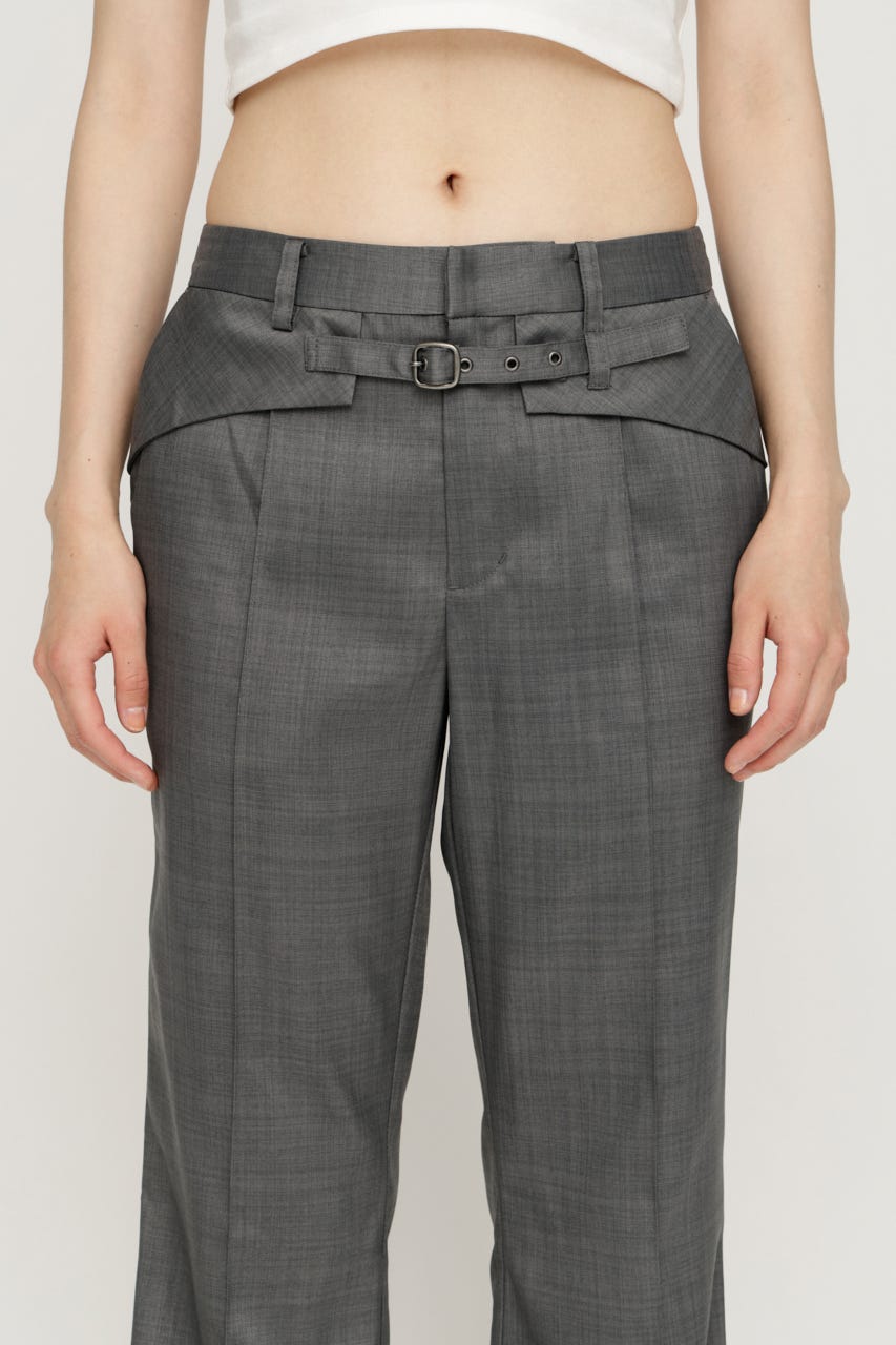 BELTED TIGHT FLARE パンツ T.GRY 2