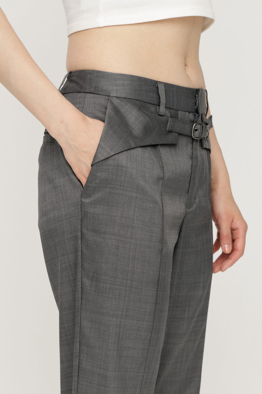 BELTED TIGHT FLARE パンツ T.GRY 2
