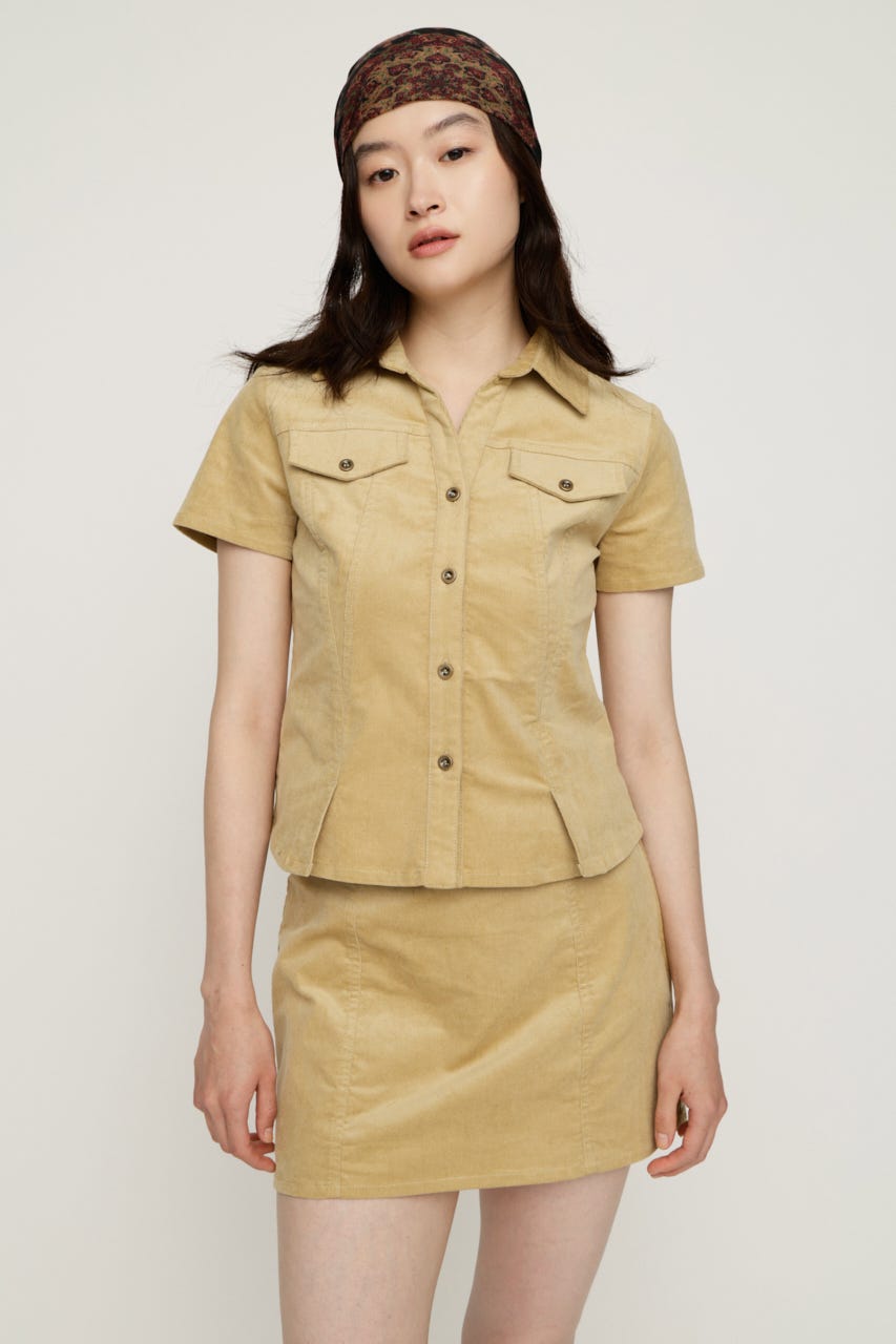 BELTED CORDUROY S／スコート BEG 0
