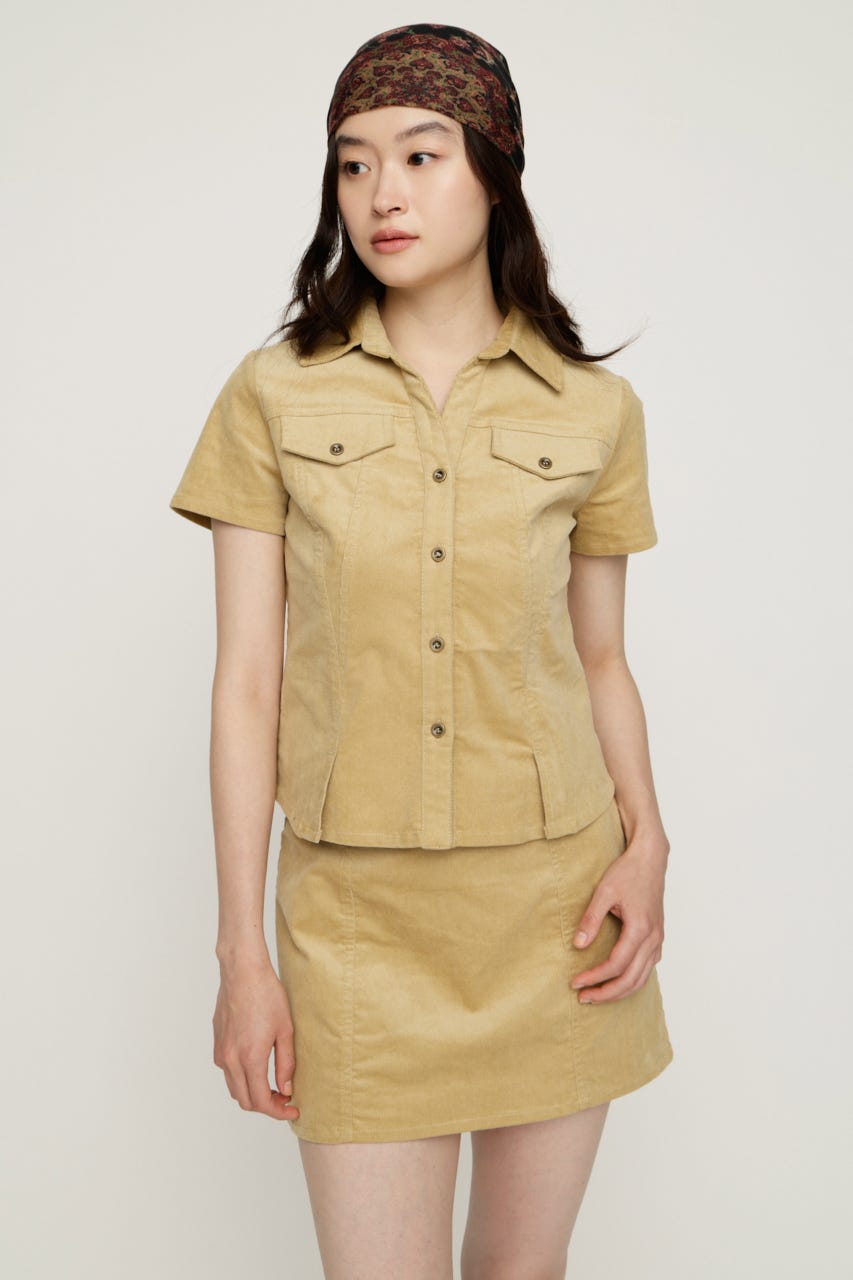 BELTED CORDUROY S／スコート BEG 0
