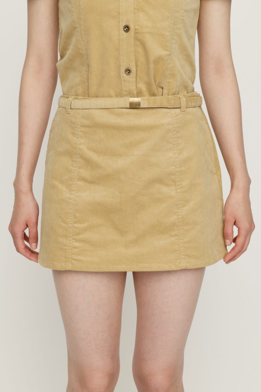 BELTED CORDUROY S／スコート BEG 0